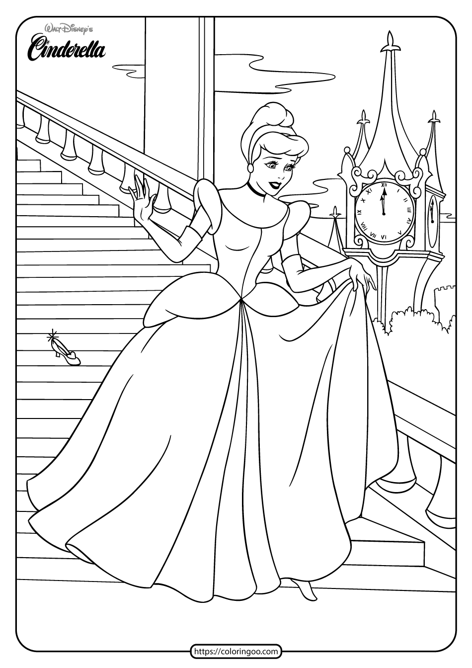 printable cinderella coloring book and pages 01