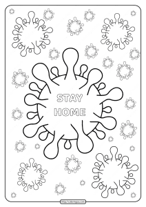 printable covid 19 virus coloring page