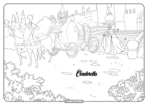 printable disney cinderella carriage coloring page