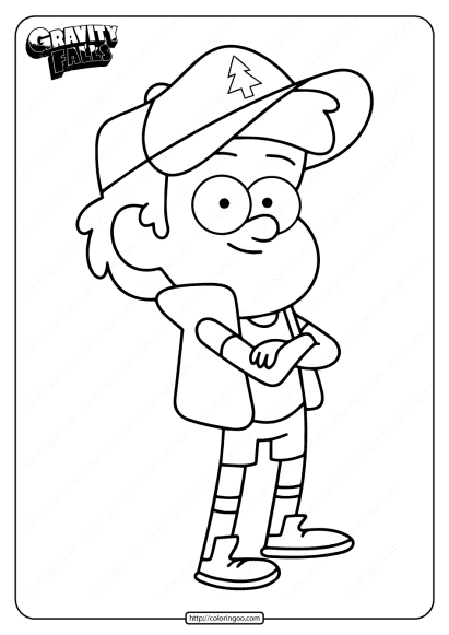 printable disney gravity falls dipper coloring page