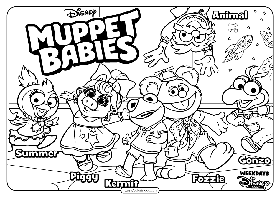 Printable Disney Muppet Babies PDF Coloring Book