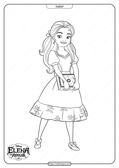 printable elena of avalor isabel coloring pages