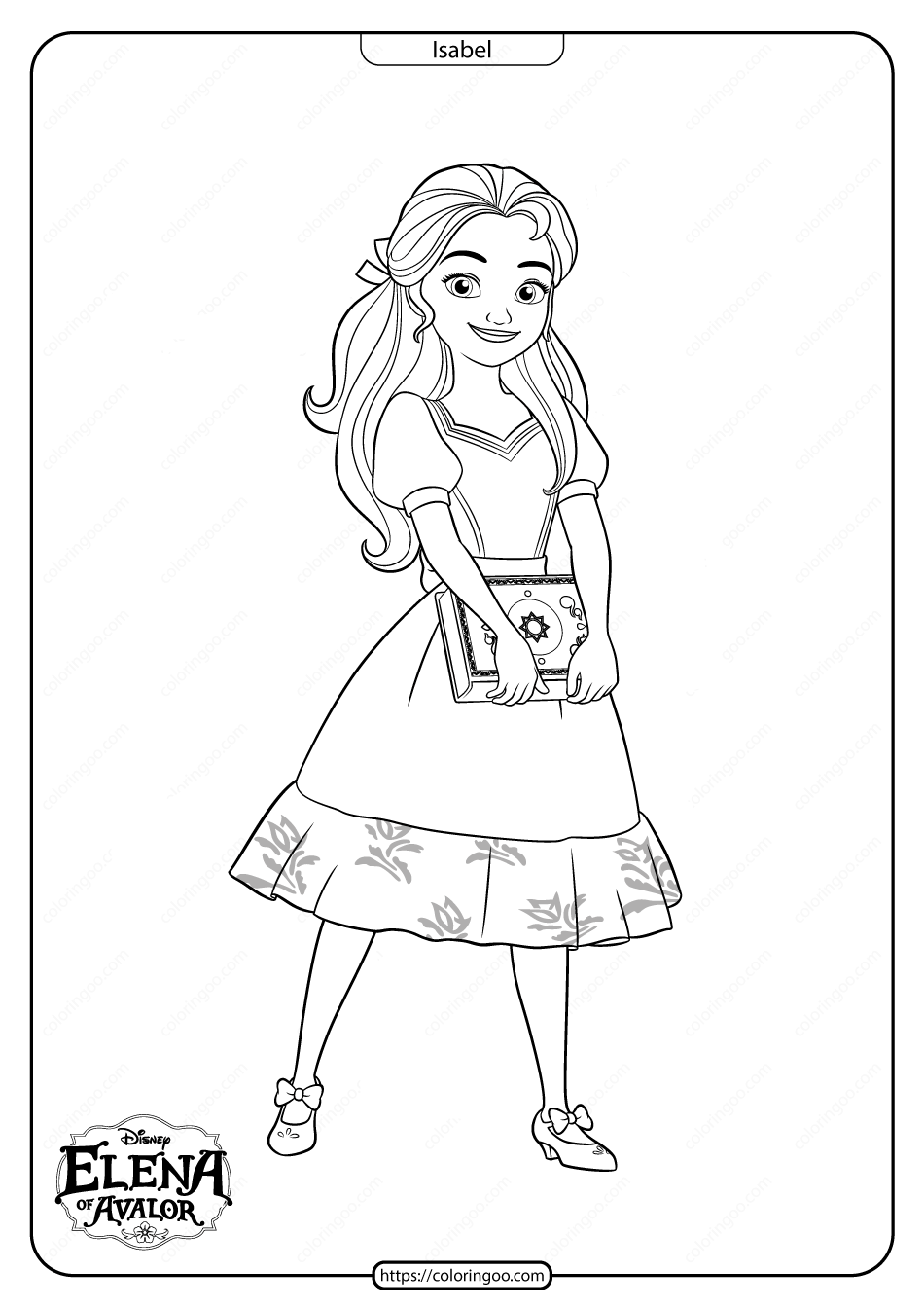 printable elena of avalor isabel coloring pages