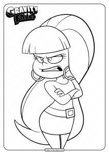 Printable Gravity Falls Angry Pasifica Coloring Page