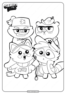 printable gravity falls cute animals coloring page