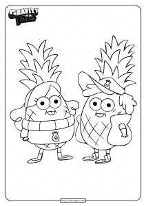 Gravity Falls Dipper and Mabel Coloring Page