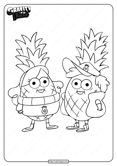 printable gravity falls dipper and mabel coloring page