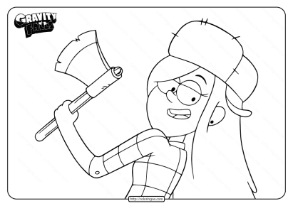 printable gravity falls wendy coloring pages