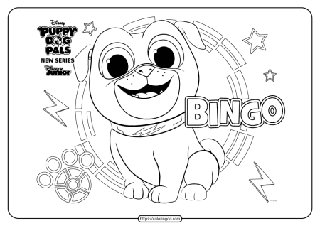 printable puppy dog pals bingo coloring book page
