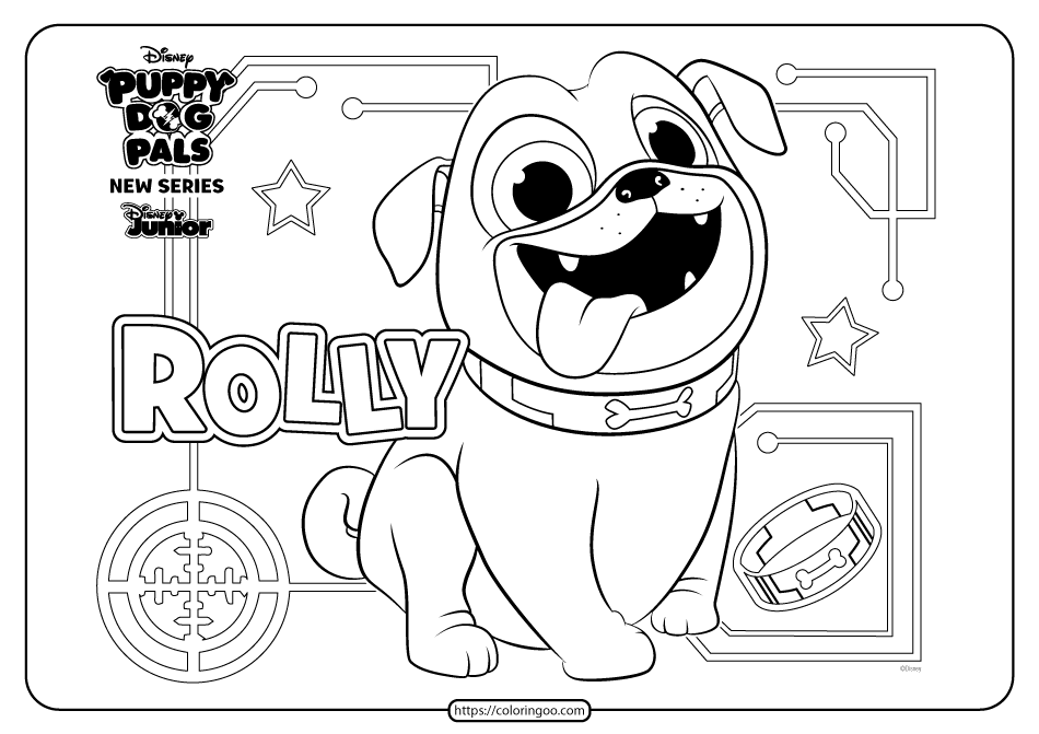 printable puppy dog pals rolly coloring book page