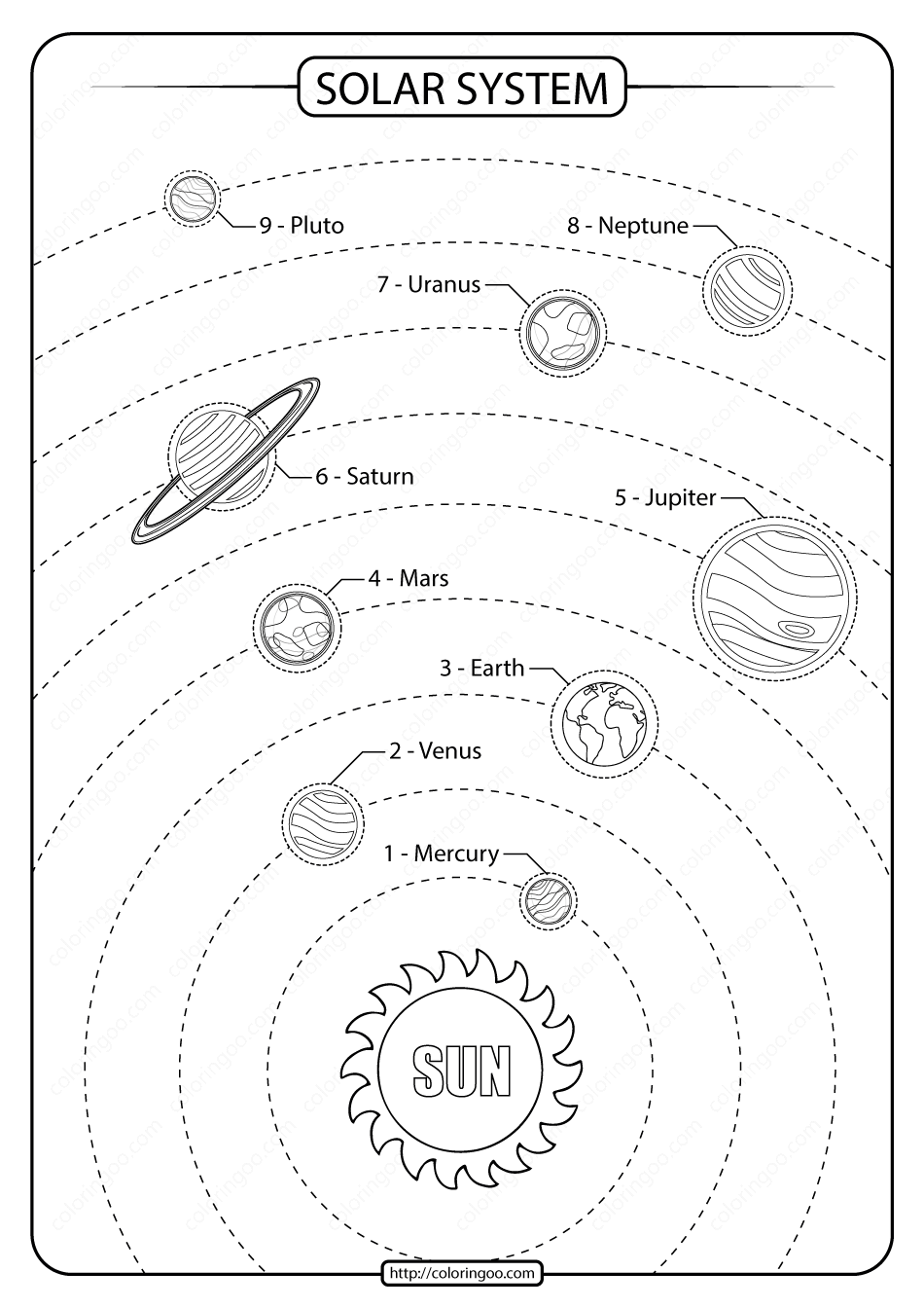 Printable Solar System Drawing PDF Worksheet