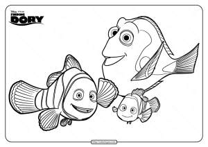 Disney Finding Dory Marlin Nemo Coloring Pages