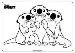 Disney Finding Dory Otters Pdf Coloring Page
