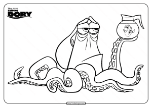 Disney Finding Dory and Hank Pdf Coloring Pages