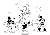 Disney Mickey and Friends Christmas Coloring Page