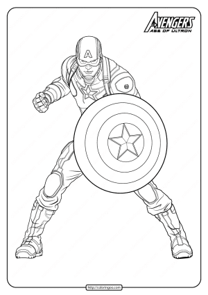 Marvel Avengers Captan America Pdf Coloring Pages