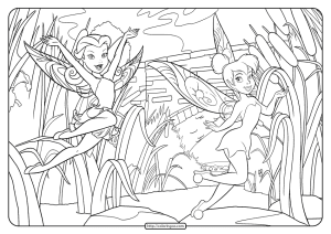 Fairies Rosetta and Tinker Bell Coloring Page