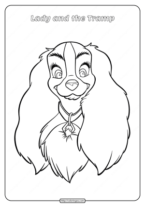 Printable Lady and the Tramp Coloring Page 02