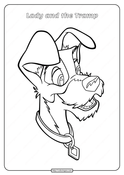 Printable Lady and the Tramp Coloring Page 03