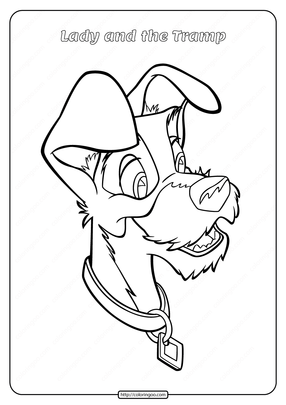 Printable Lady and the Tramp Coloring Page 03