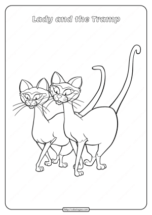 Printable Lady and the Tramp Coloring Pages 04