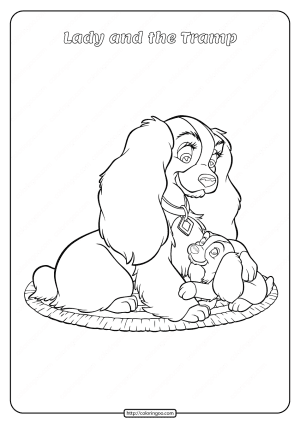 Printable Lady and the Tramp Coloring Page 06