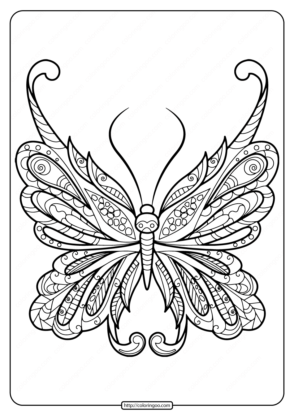 Printable Butterfly Mandala Coloring Pages 53