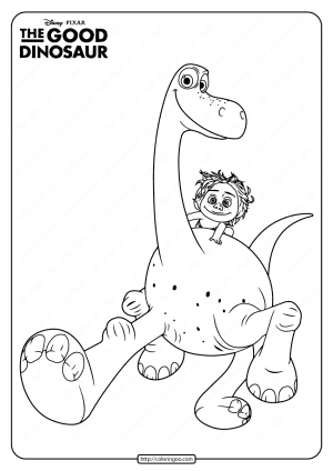Disney The Good Dinosaur Arlo & Spot Coloring Page