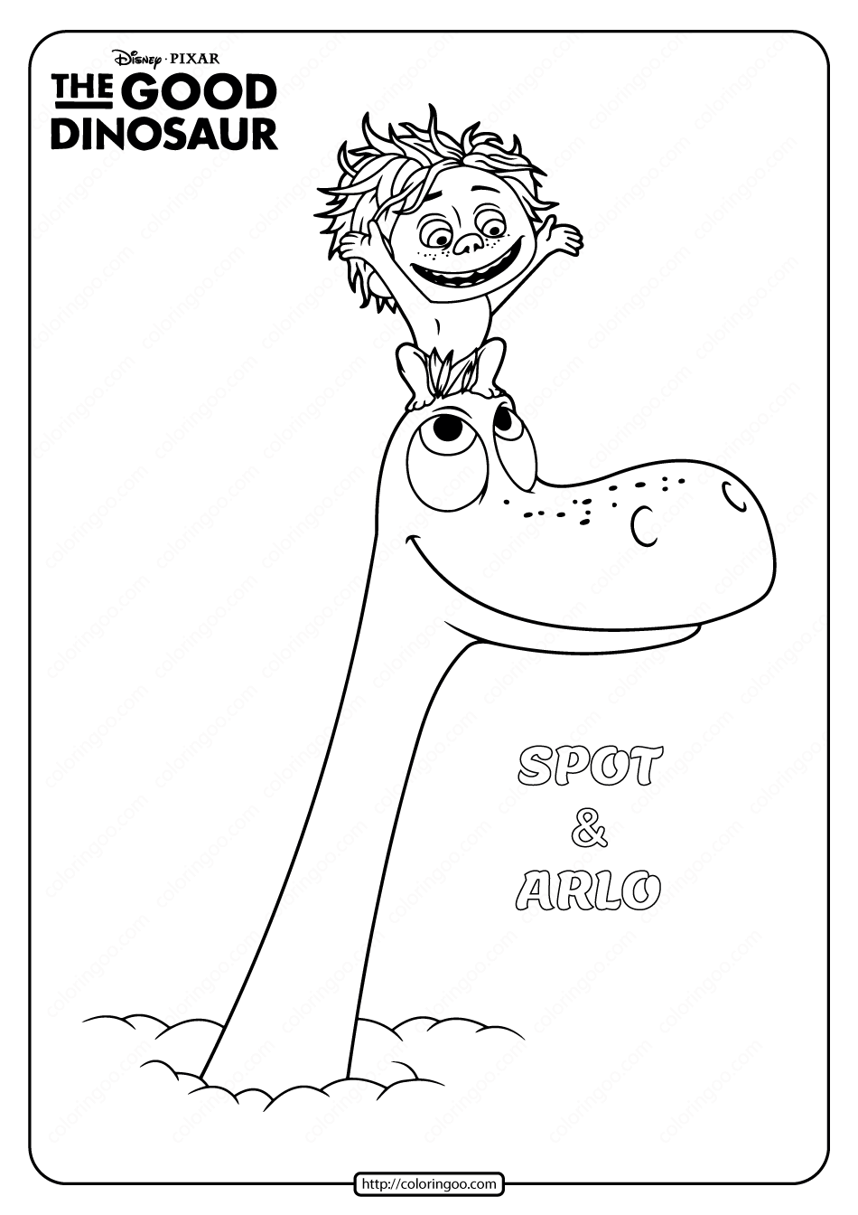 Disney The Good Dinosaur Spot & Arlo Coloring Book