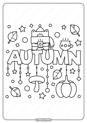 Free Printable Autumn Pdf Coloring Page