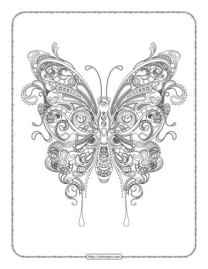 free printable butterfly adult coloring pages