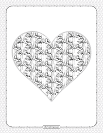 free printable heart flower coloring page 2