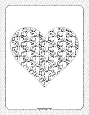 Free Printable Heart Flower Coloring Page