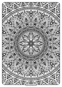 free printable mandala adult coloring book