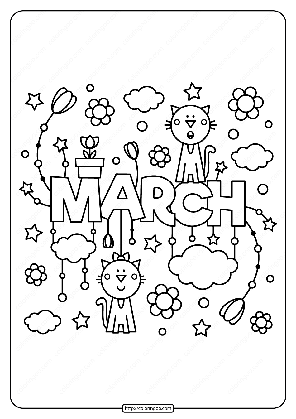 free printable march pdf coloring page