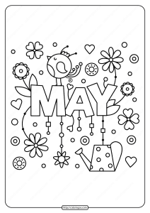 free printable may pdf coloring page