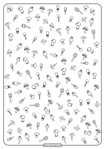 free printable mushrooms coloring page