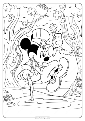 Mickey Mouse St. Patrick's Day Coloring Page