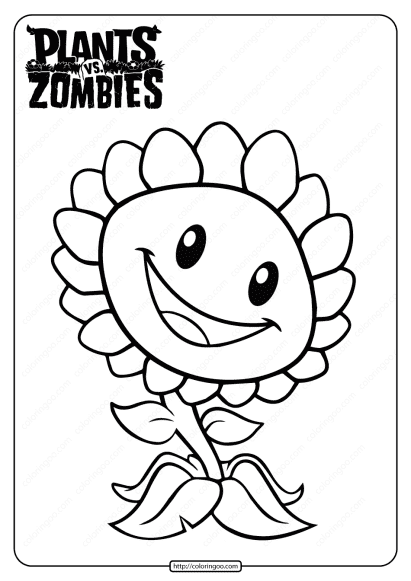 plants vs zombies sunflower coloring page