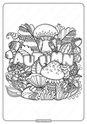 Printable Autumn Pdf Coloring Page Book