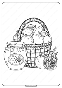 printable fall harvest pdf coloring page