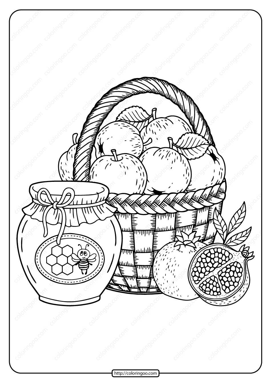 Printable Fall Harvest Pdf Coloring Page