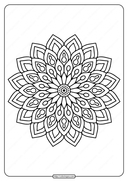 printable flower mandala pdf coloring page