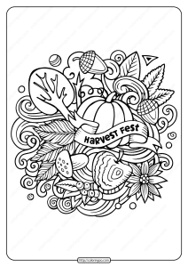 printable harvest fest pdf coloring page