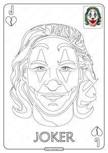 printable joker card pdf coloring page