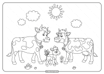 printable mom dad and baby calf coloring page e1588356245402