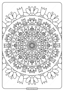 printable spring mandala pdf coloring page