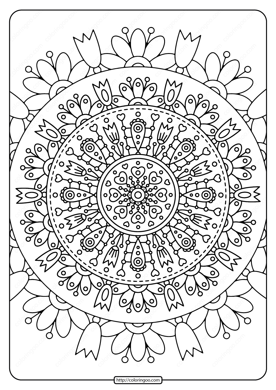 Printable Spring Mandala Pdf Coloring Page