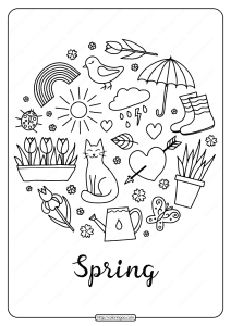 printable spring pdf coloring book