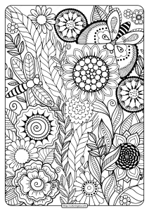 Printable Summer Flowers Pdf Coloring Page